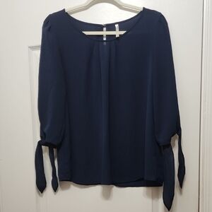 DNA Couture Navy Blouse with Tie Details